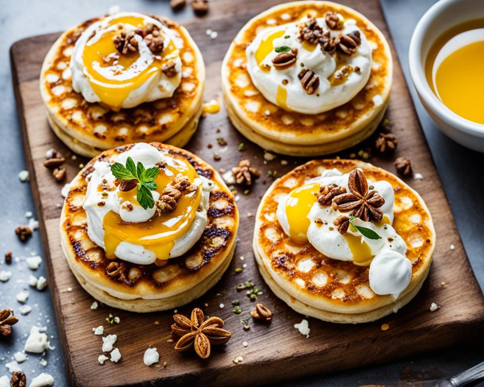 crumpets with toppings