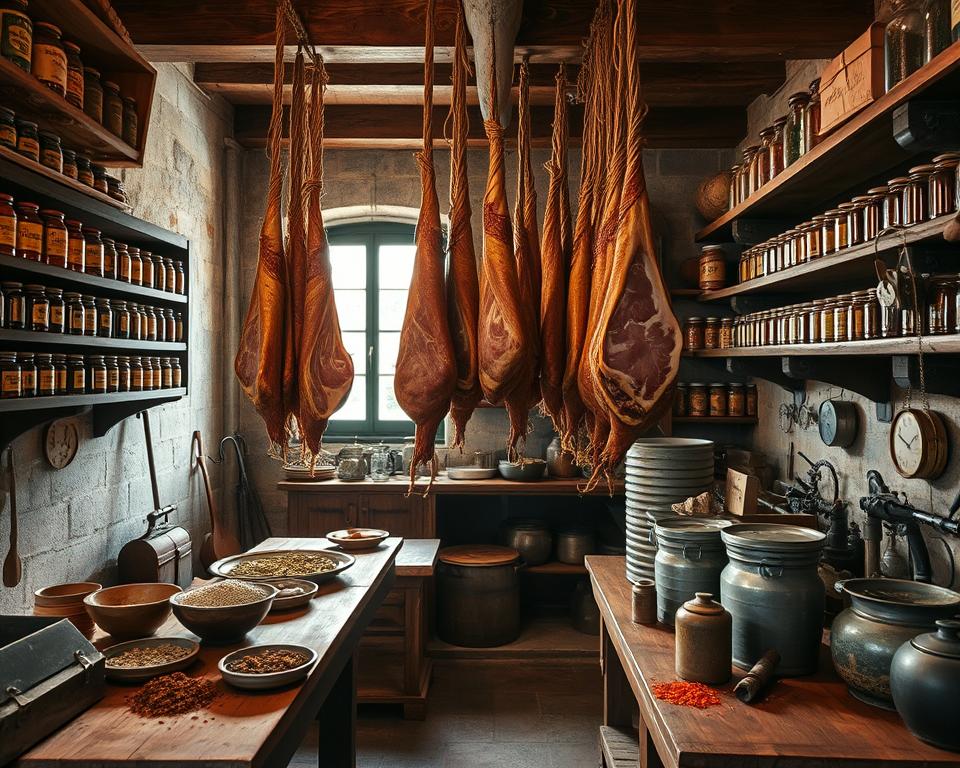 Artisanal beef prosciutto production